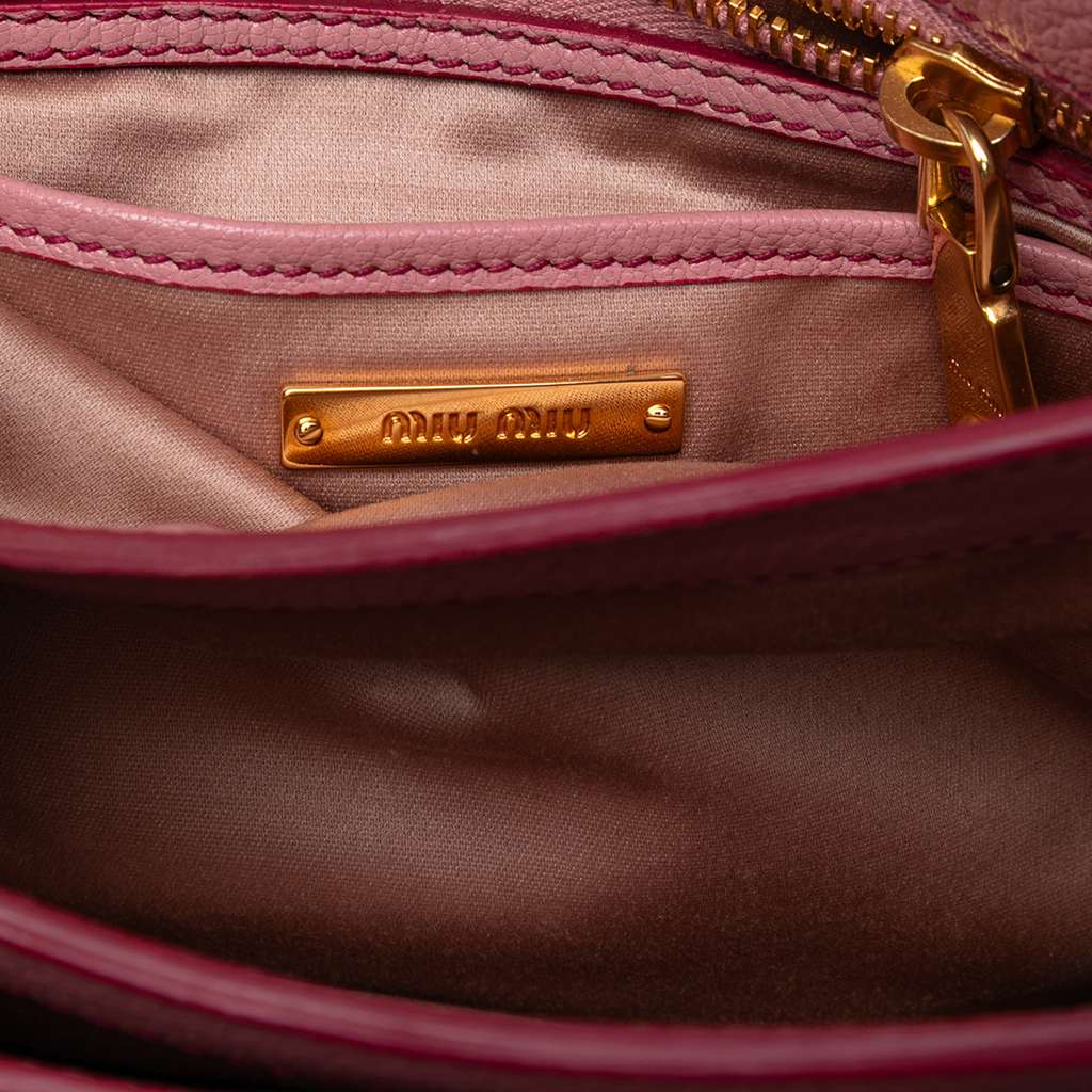 Miu Miu Bicolor Goatskin Madras Crossbody - 5