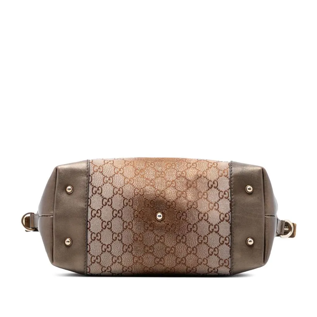 Gucci GG Lurex Heart Bit Satchel Brown Canvas Very good - Inside View