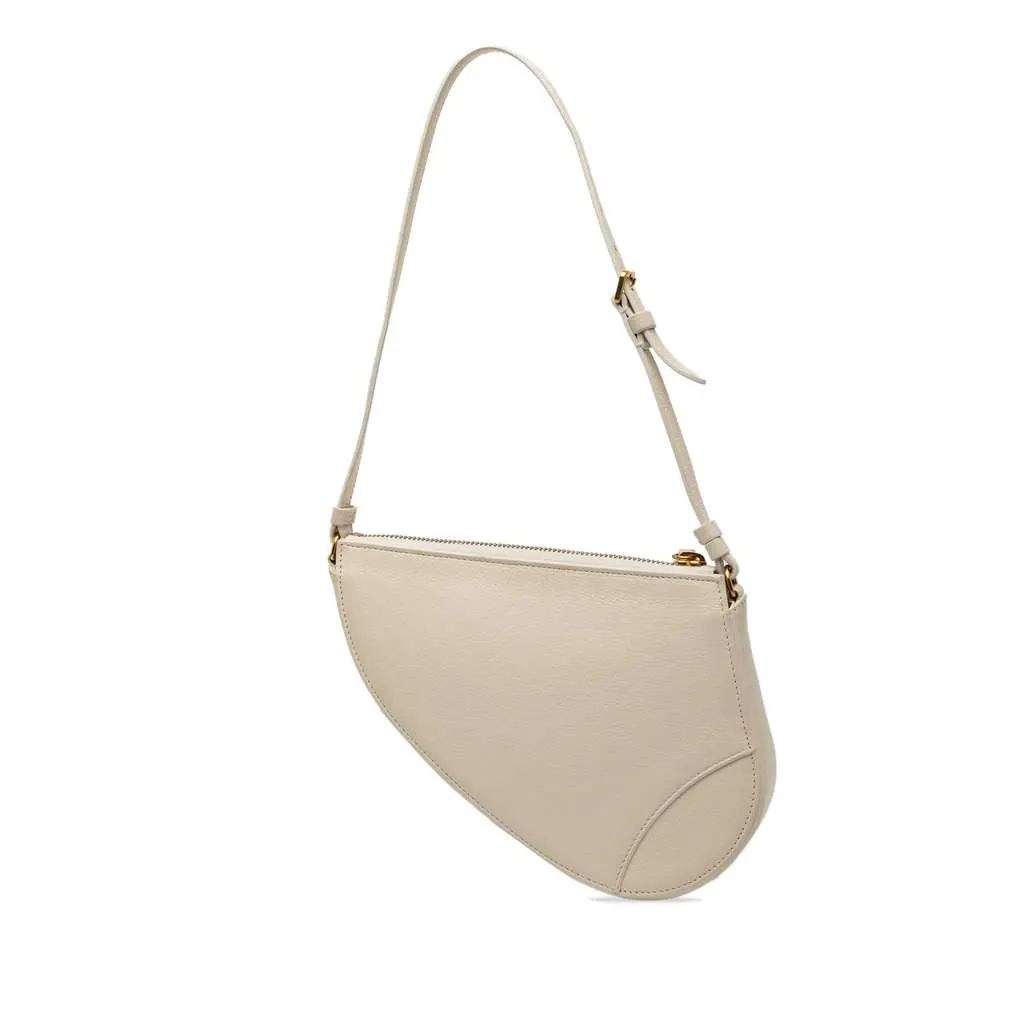 Dior Goatskin Saddle Rodeo Pouch White Leather Very good - Back View