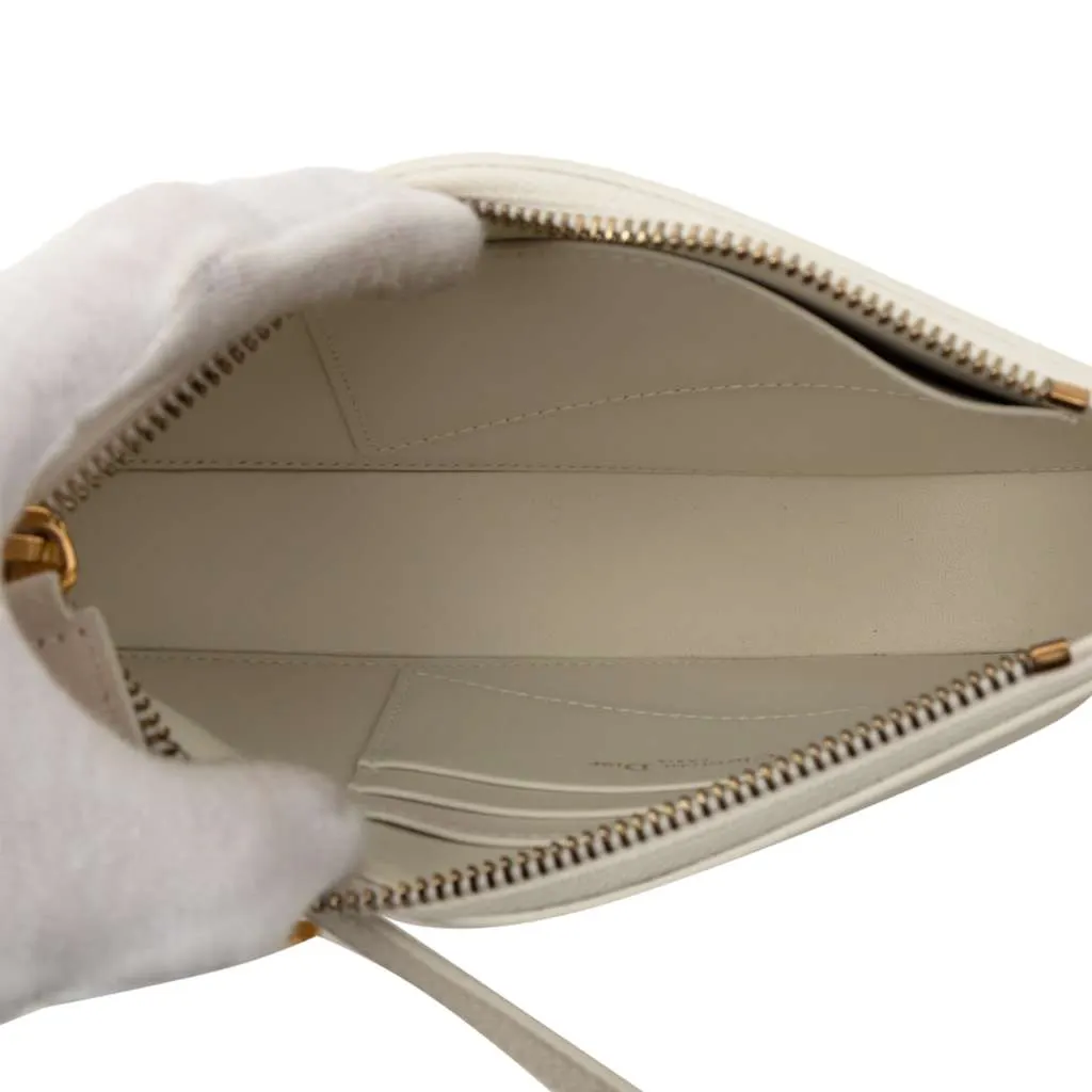 Dior Goatskin Saddle Rodeo Pouch White Leather Very good - Model View