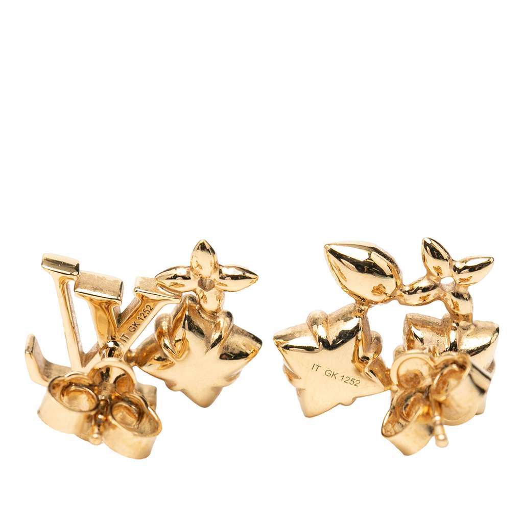 Louis Vuitton Gold Plated Loulougram Earrings - 2