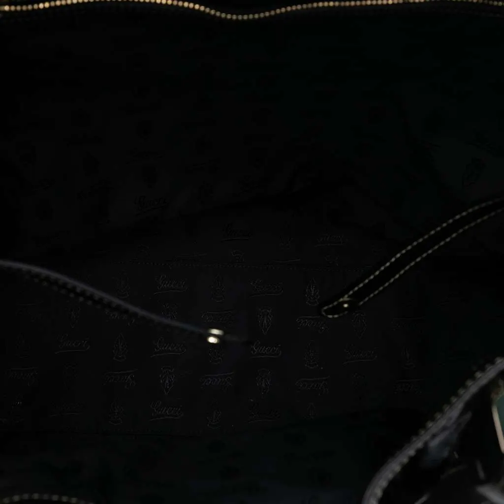 Gucci Patent Dialux Britt Web Tote Black Leather Very good - Model View