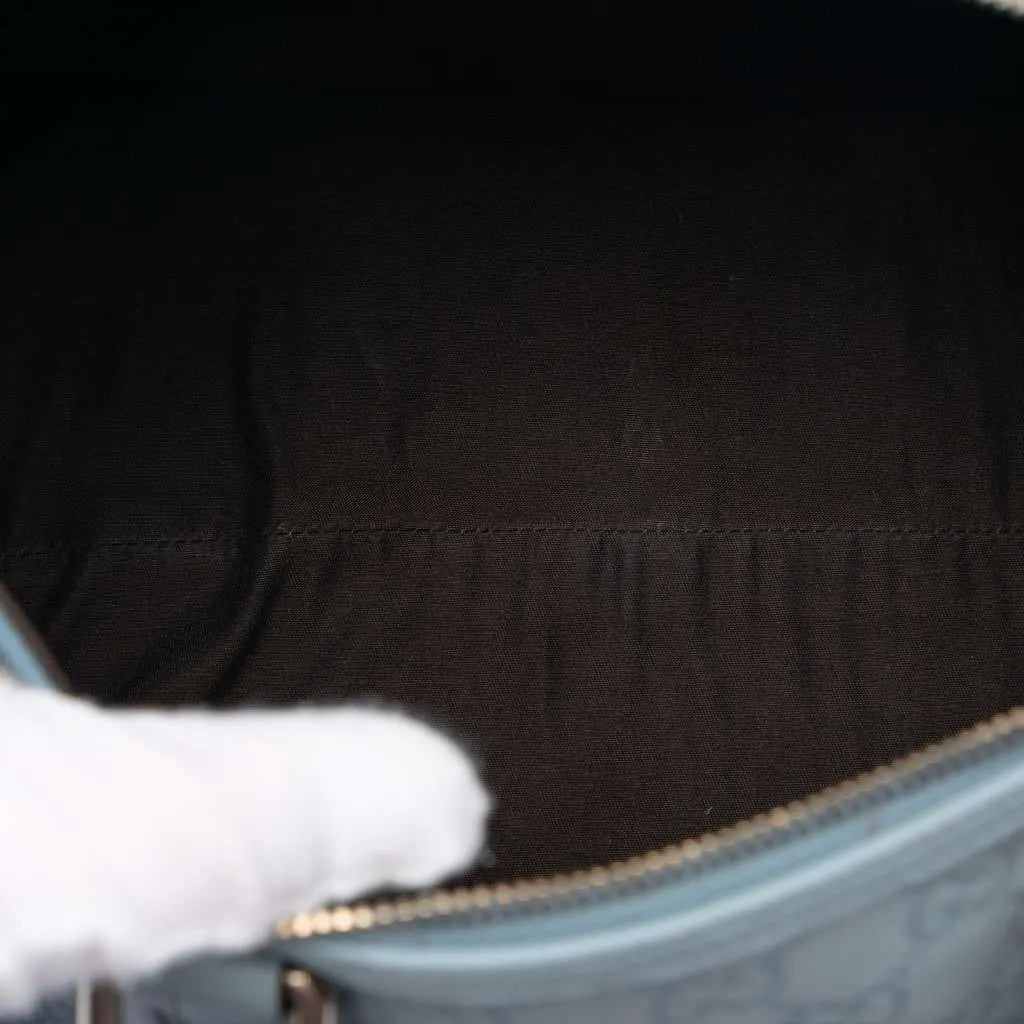 Gucci Medium Guccissima Joy Boston Bag Blue Leather Good - Model View