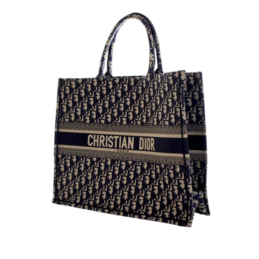 Dior Large Oblique Embroidered Canvas Book Tote - 3