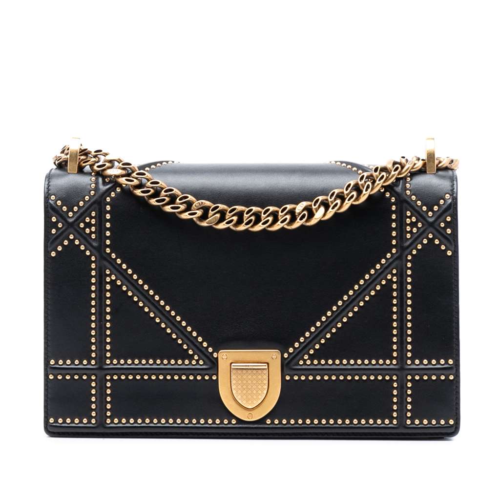 Dior Medium Studded Lambskin Diorama Flap