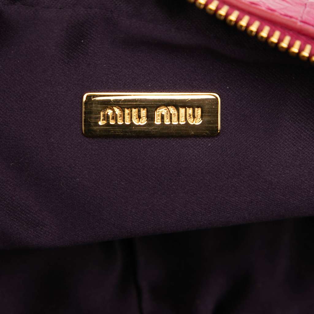 Miu Miu Croc Embossed Patent Crossbody - 5