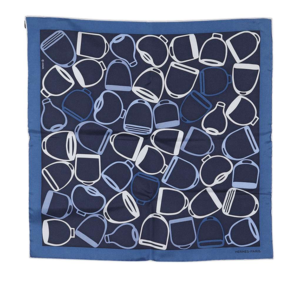 Hermès A Vos Etriers Pocket Square Silk Scarf 45