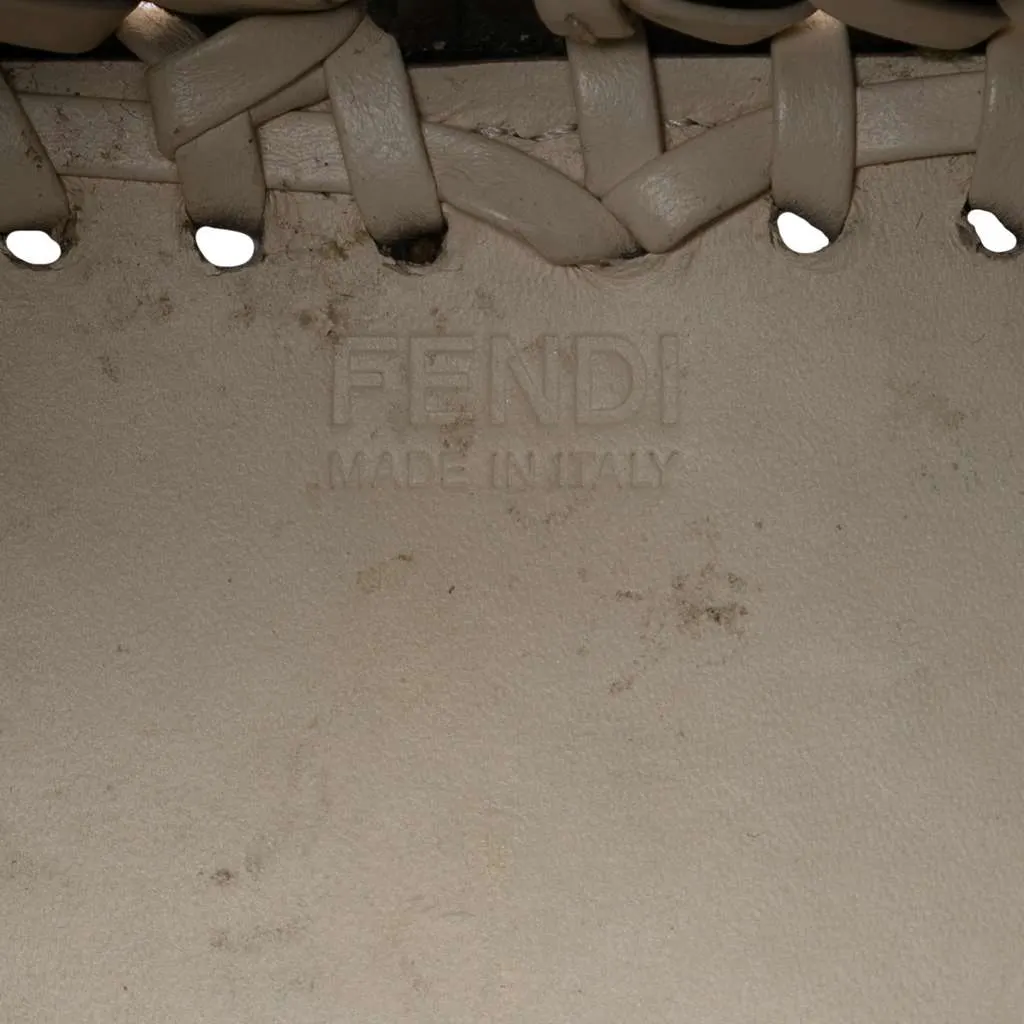 Fendi Mini Embossed Leather Whipstitch Mon Tresor Bucket Bag White Leather Good - Box View