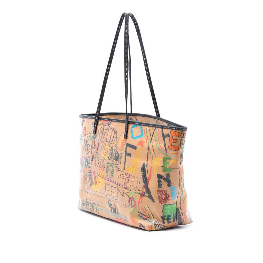 Fendi Medium Multicolore Coated Canvas Graffiti Roll Tote - 2