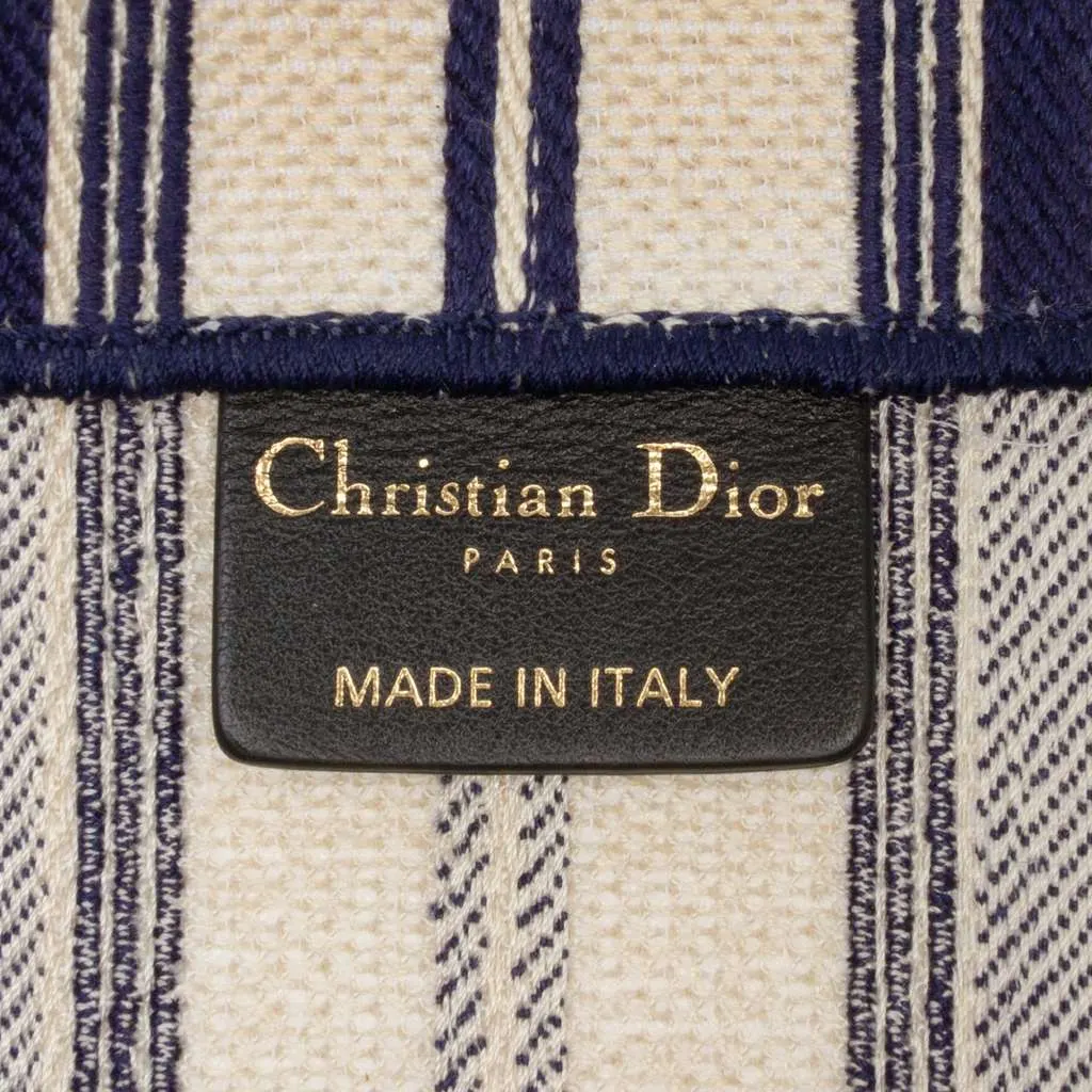 Dior Large Canvas Striped Book Tote Blue Canvas Good - Box View
