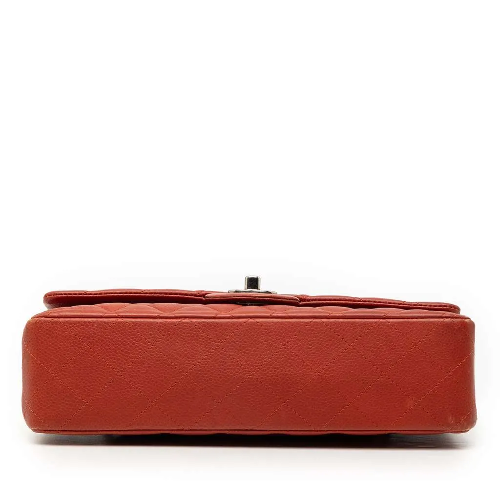 Chanel Medium Classic Caviar Double Flap Red Leather Very good - Inside View