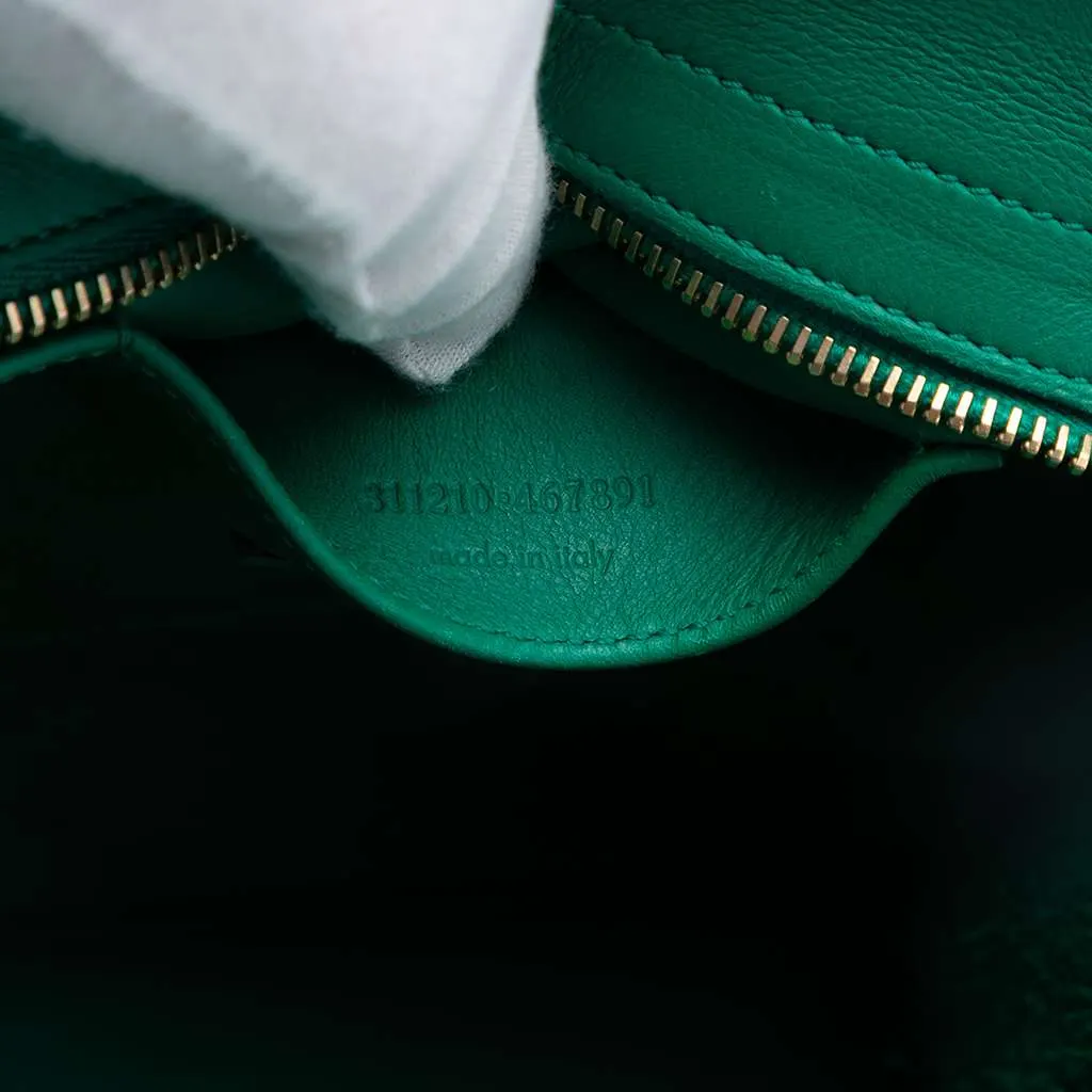 Saint Laurent Small Calfskin Cabas Chyc Satchel Green Leather Good - Box View
