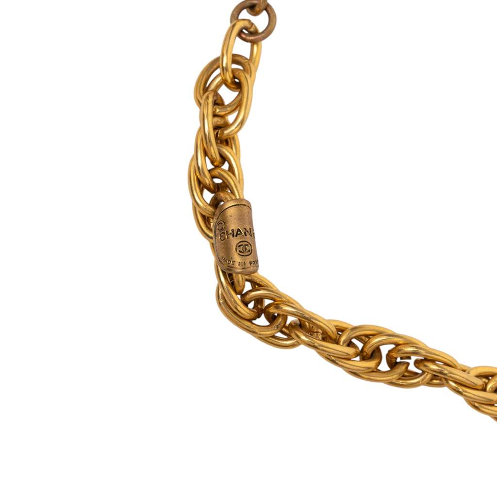 Chanel CC Gold Plated Medallion and Pagoda Pendant Necklace - 5