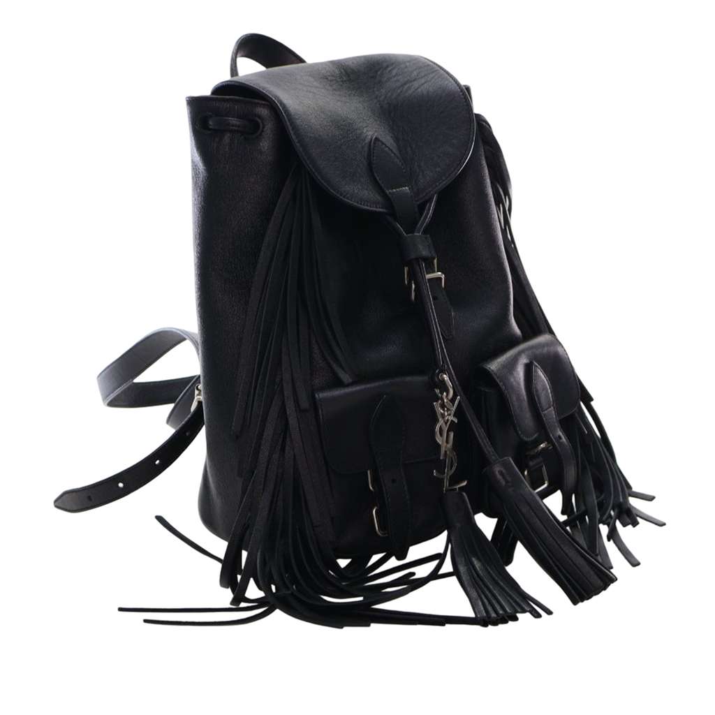 Saint Laurent Small Calfskin Fringe Festival Backpack - 3