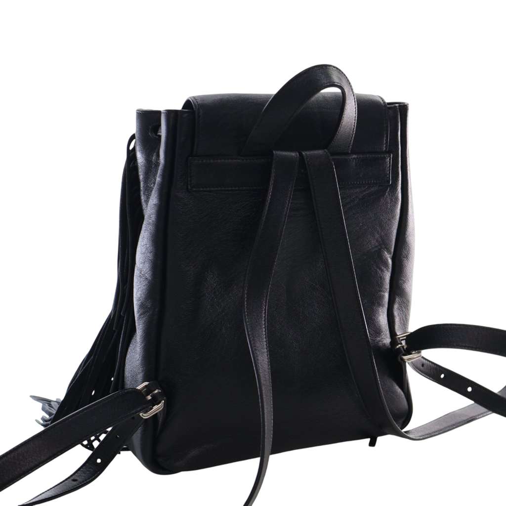 Saint Laurent Small Calfskin Fringe Festival Backpack - 4