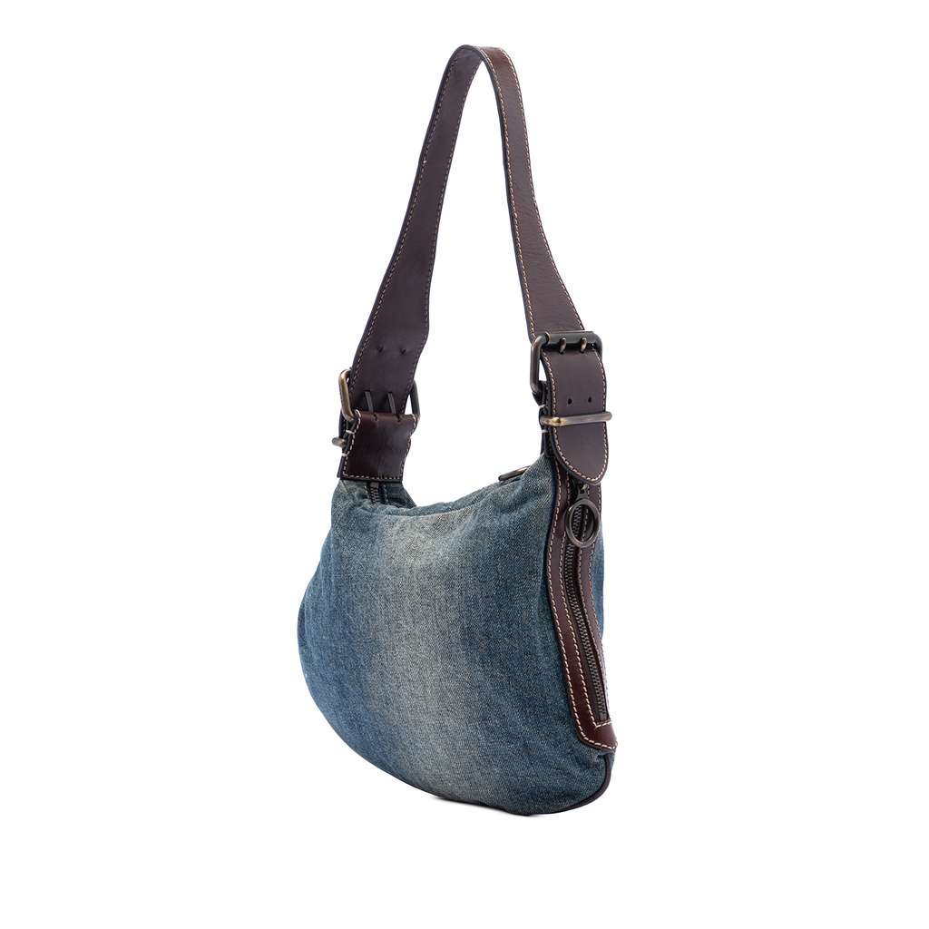 Fendi Denim Oyster Shoulder Bag - 2