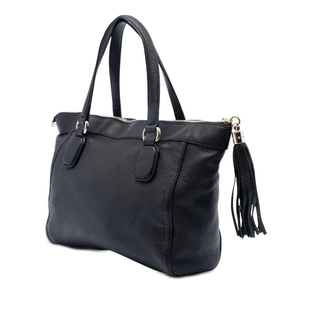 Gucci Small Leather Soho Working Tote Black Leather Very good - Back View