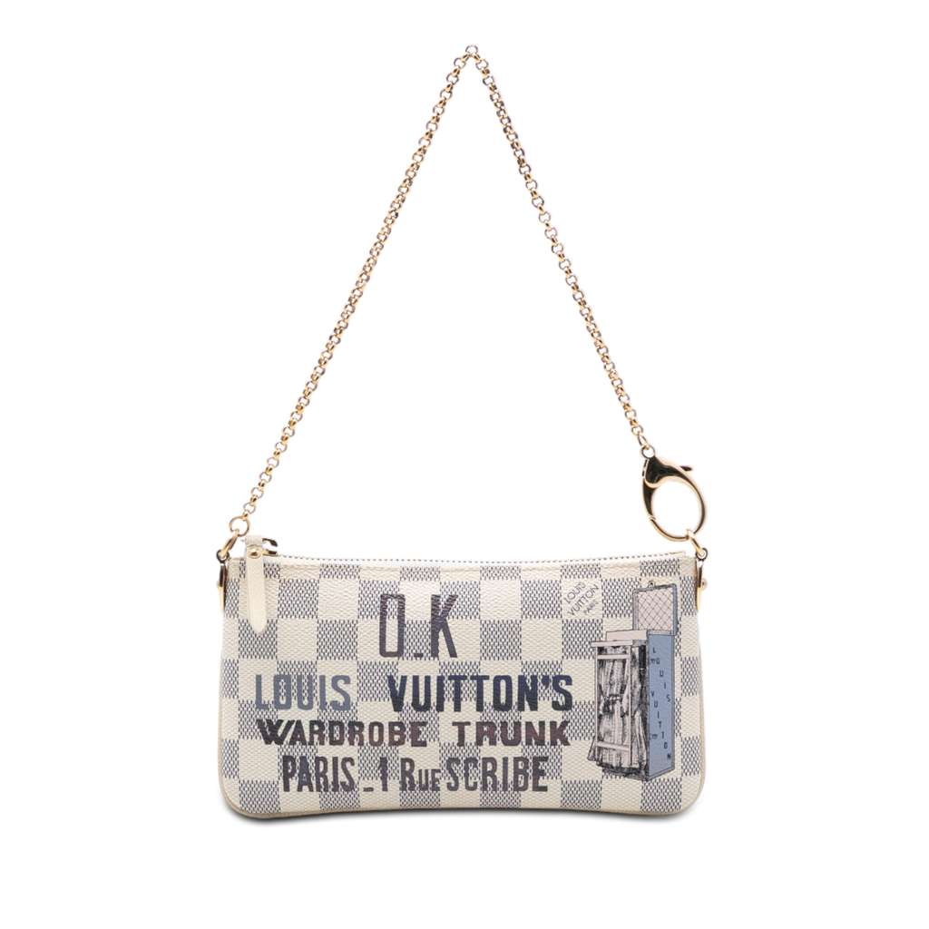 Louis Vuitton Damier Azur Trunks Labels Pochette Milla MM