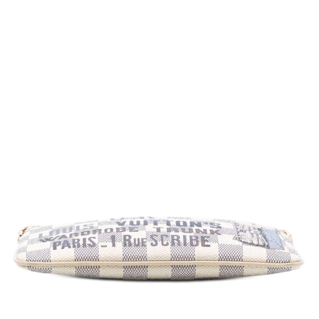 Louis Vuitton Damier Azur Trunks Labels Pochette Milla MM - 3