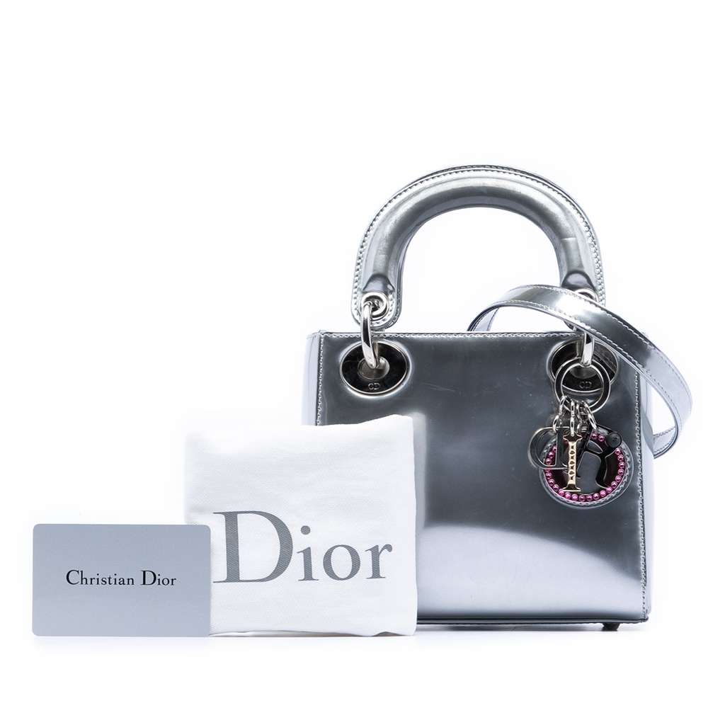 Dior Limited Edition Beijing China World Mini Metallic Patent Lady Dior - 5