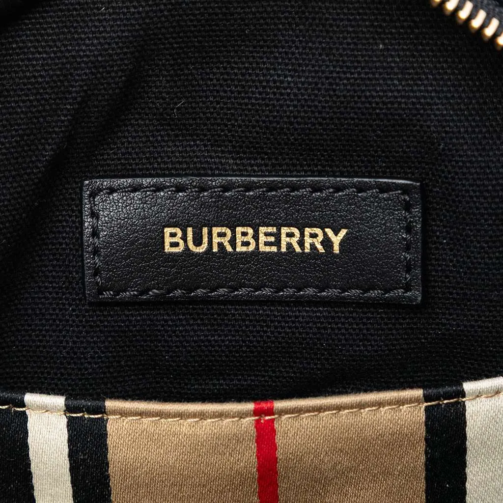 Burberry Icon Stripe Canvas Louise Crossbody Brown Canvas Very good - Box View