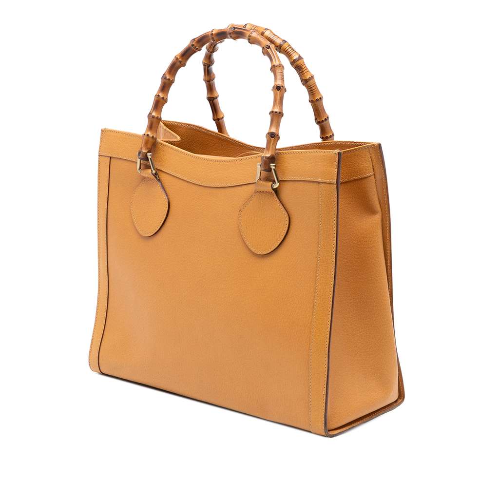 Gucci Medium Leather Bamboo Diana Tote - 2