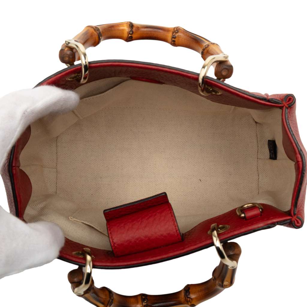 Gucci Mini Calfskin Bamboo Shopper Satchel - 4
