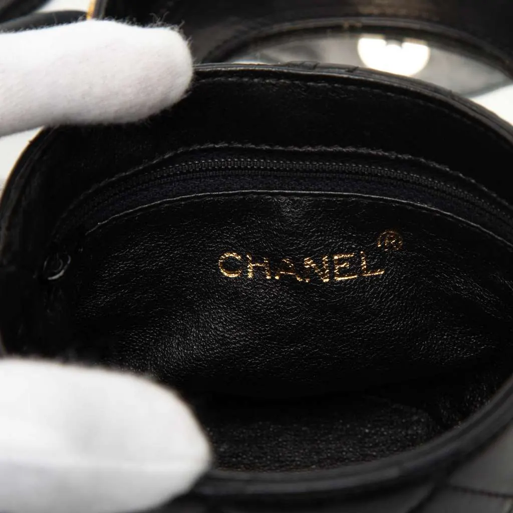 Chanel Mini Quilted Lambskin Canteen Tassel Vanity Case Black Leather Very good - Box View