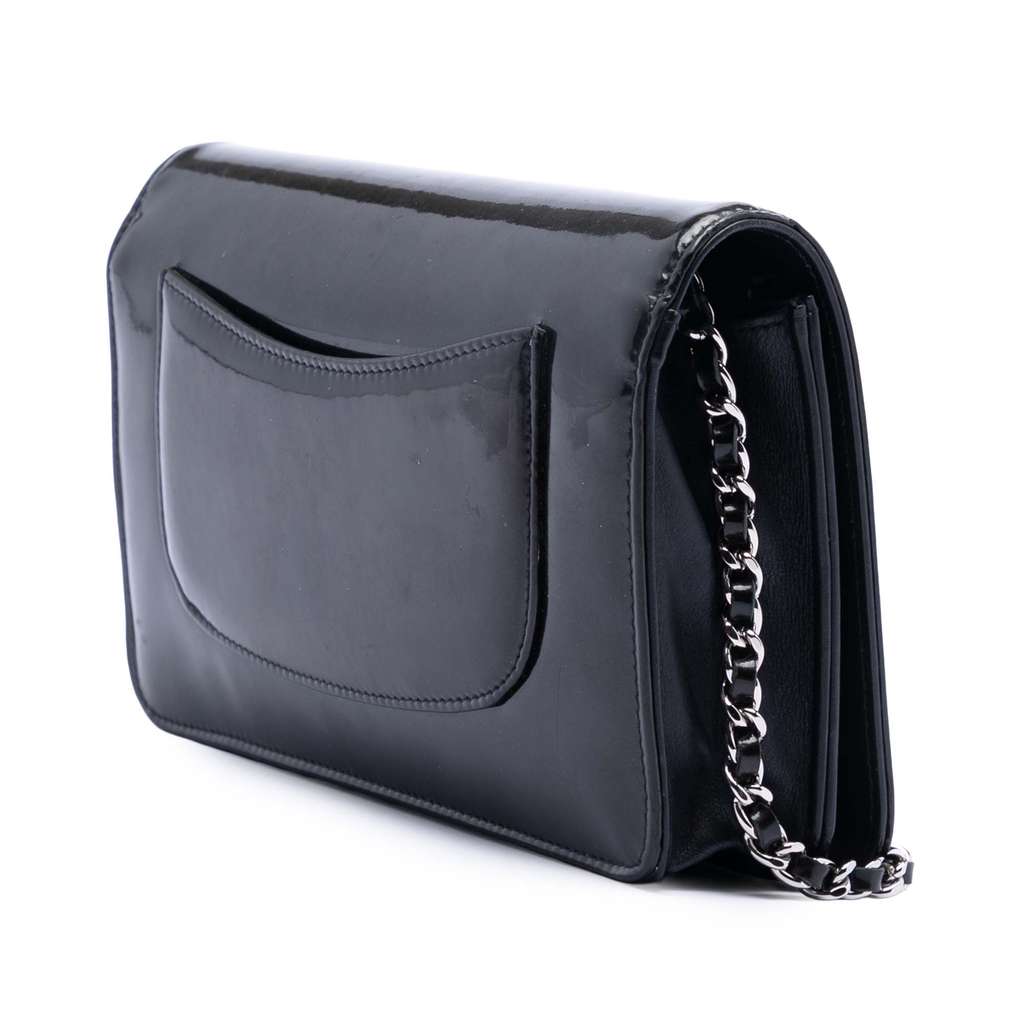 Chanel CC Patent Strass Embellished Wallet On Chain - 2