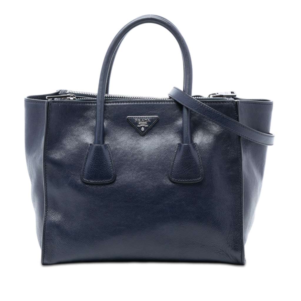 Prada Glace Calf Twin Pocket Double Handle Satchel