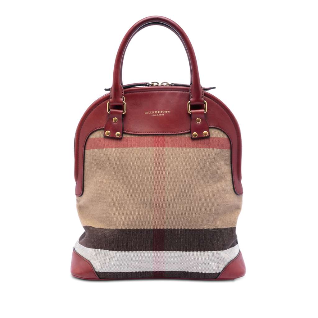 Burberry Medium Mega Check Canvas Bloomsbury Saddle Satchel