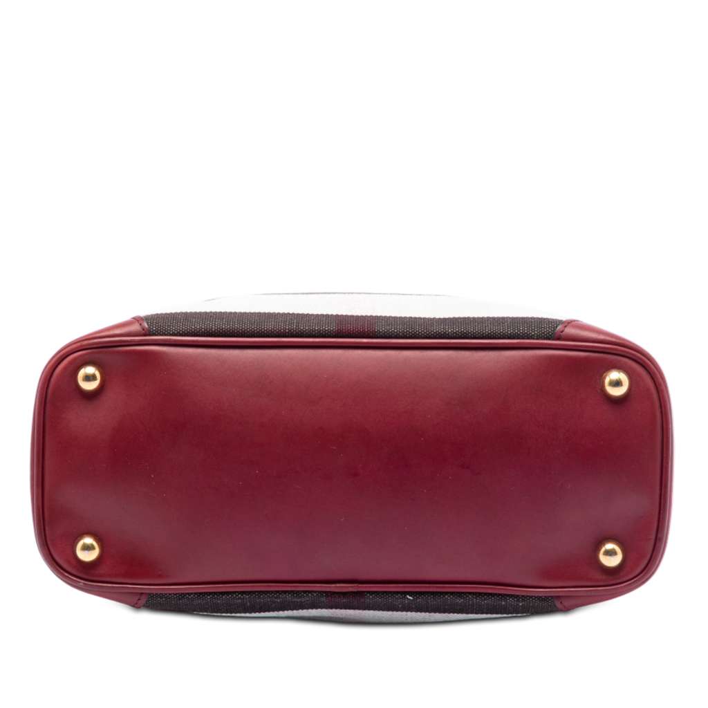 Burberry Medium Mega Check Canvas Bloomsbury Saddle Satchel - 3