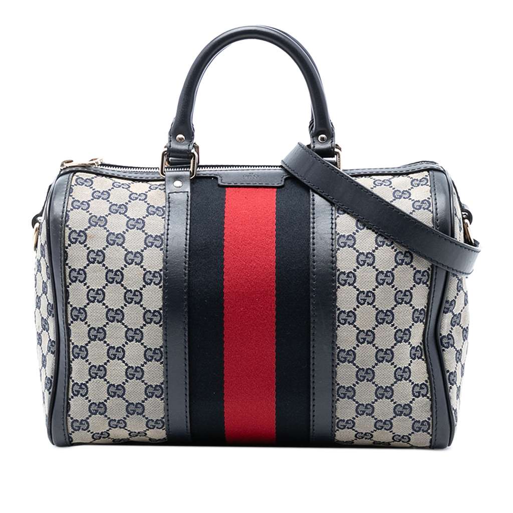 Gucci Medium GG Canvas Web Joy Boston Bag