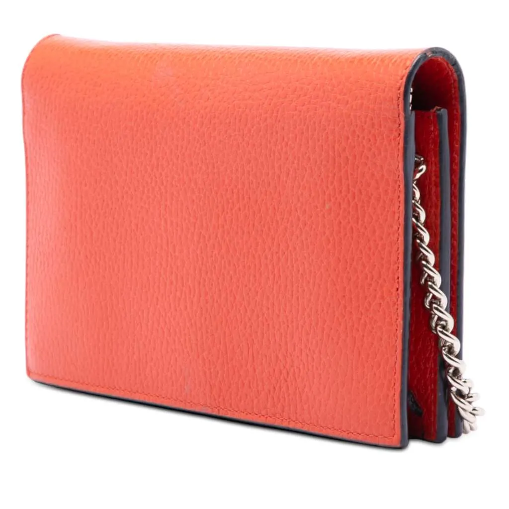 Gucci Leather Betty Wallet on Chain Orange Leather Very good - Back View