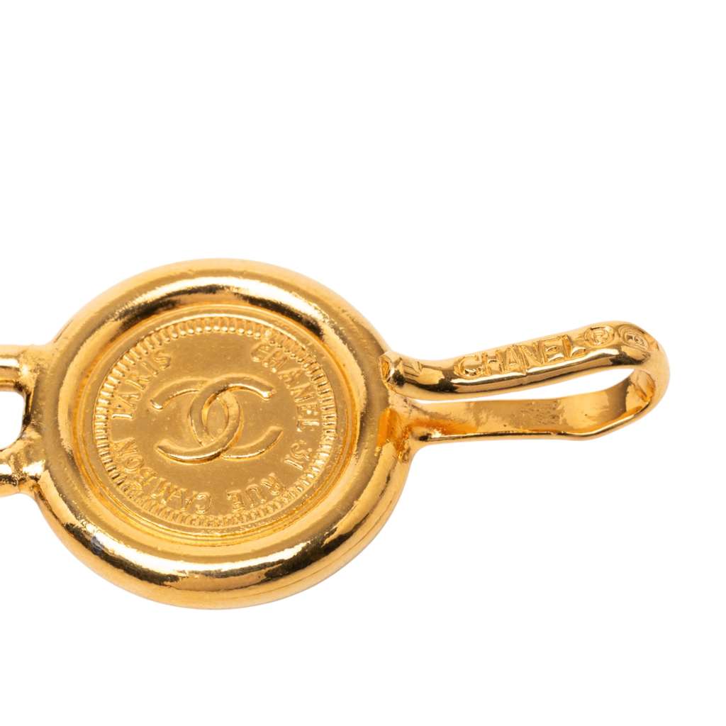 Chanel Gold Plated Leather Woven 31 Rue Cambon Medallion Chain Belt - 4