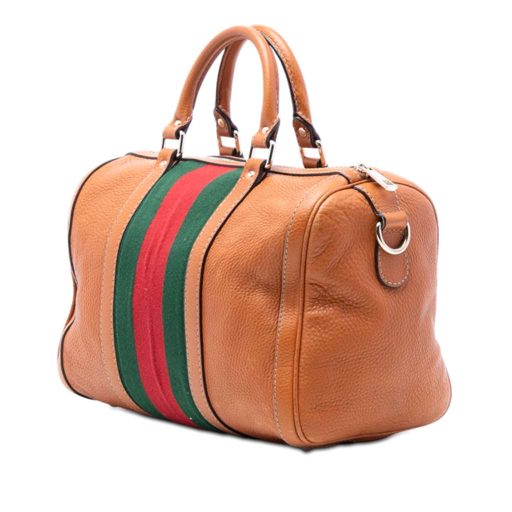 Gucci Medium Calfskin Web Joy Boston Bag - 2