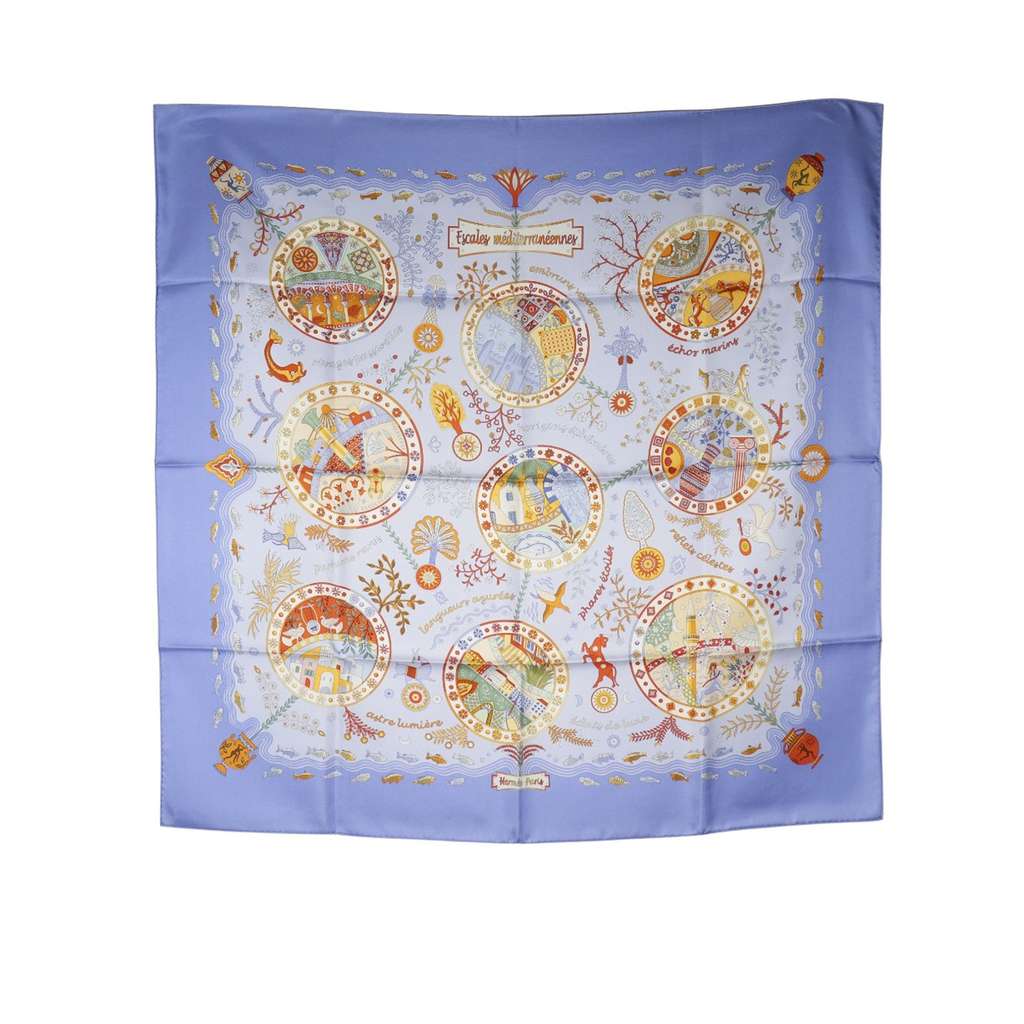Hermès Escales Mediterraneennes Silk Scarf 90