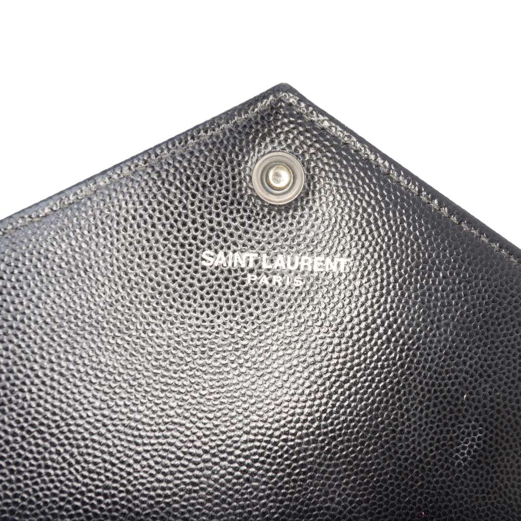 Saint Laurent Grain De Poudre Cassandre Monochrome Envelope Chain Wallet - 5