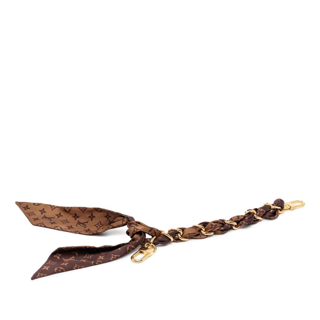Louis Vuitton Monogram Chain Fleur Silk Bag Charm