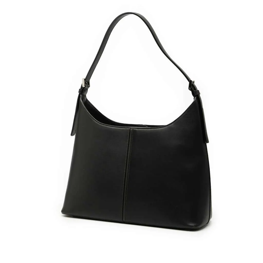 Burberry Leather Shoulder Bag Black Leather Good - Back View
