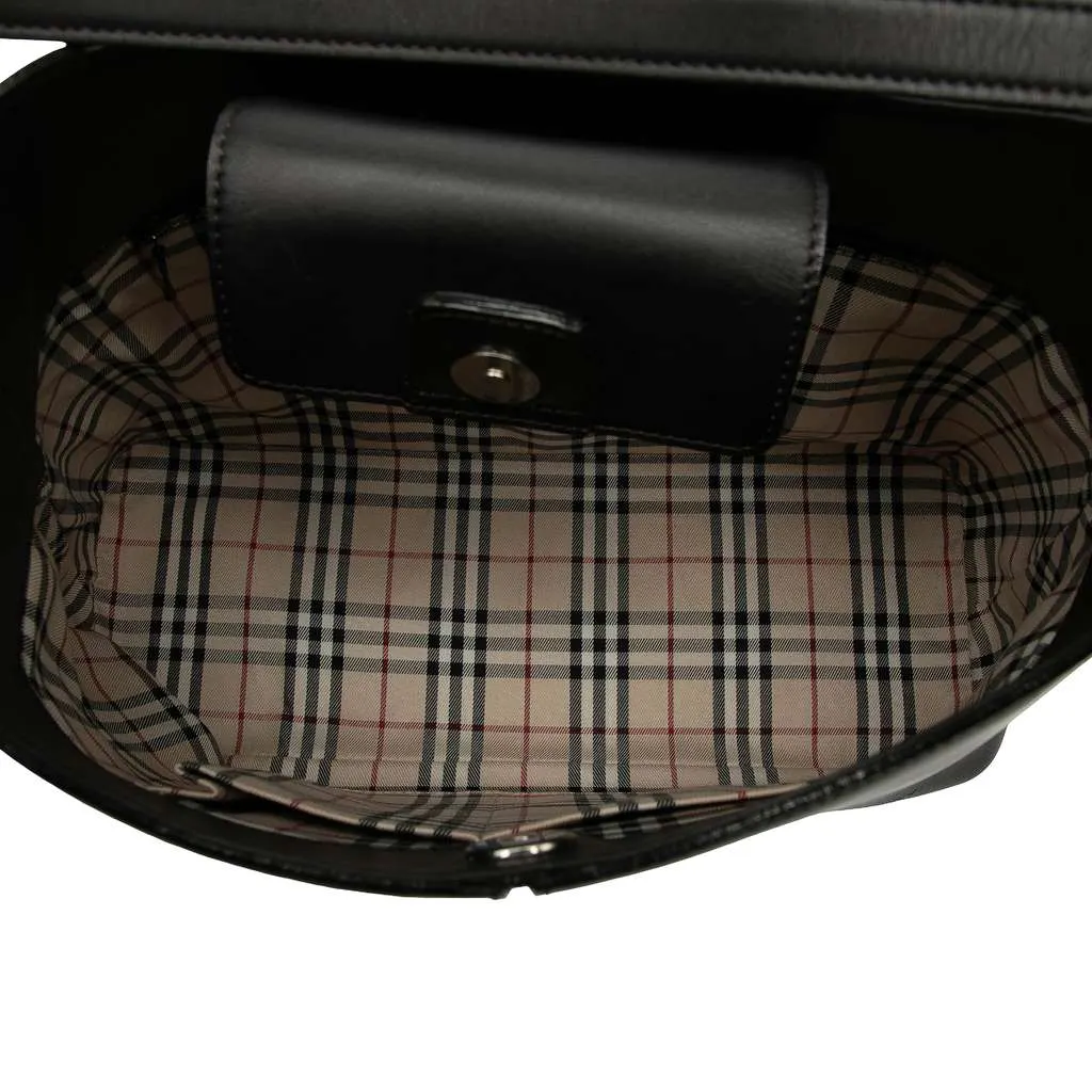 Burberry Leather Shoulder Bag Black Leather Good - Model View