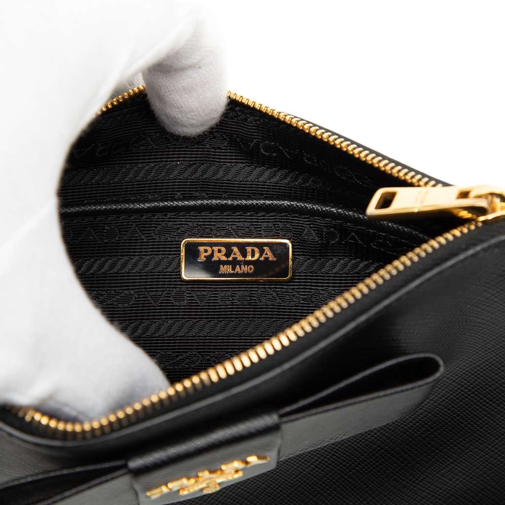 Prada Saffiano Bow Clutch - 5