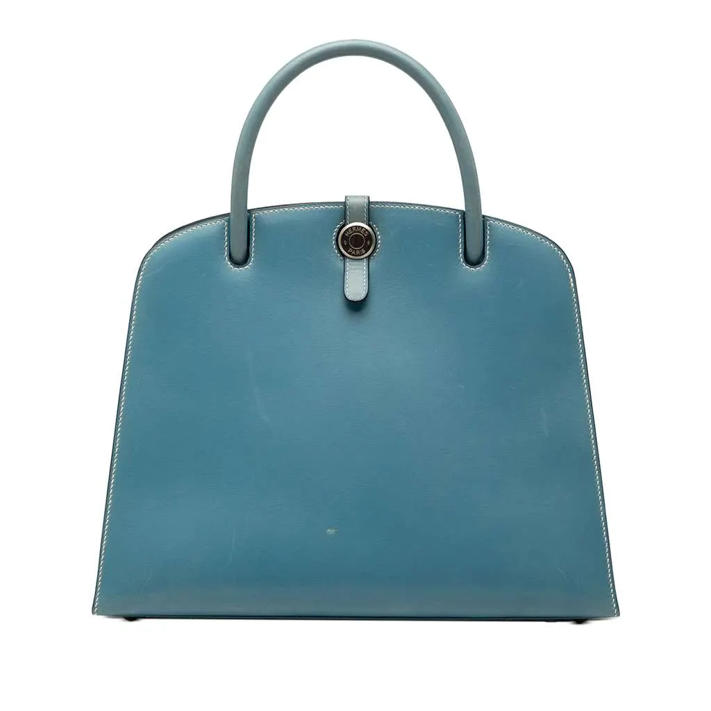 Hermès Box Calf Dalvy 30 Blue Leather Very good - Front View