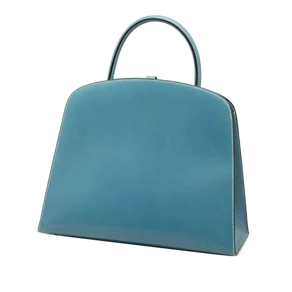 Hermès Box Calf Dalvy 30 Blue Leather Very good - Back View