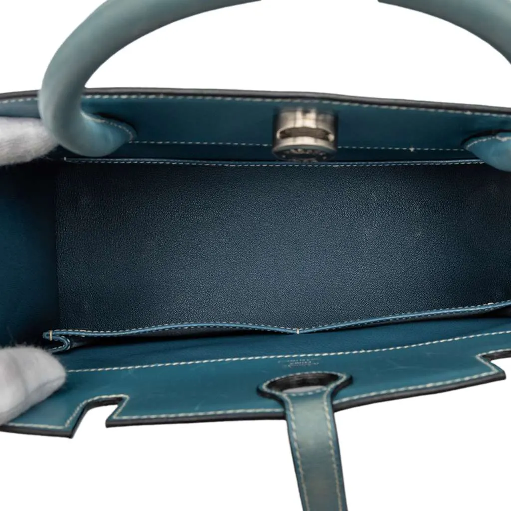 Hermès Box Calf Dalvy 30 Blue Leather Very good - Model View