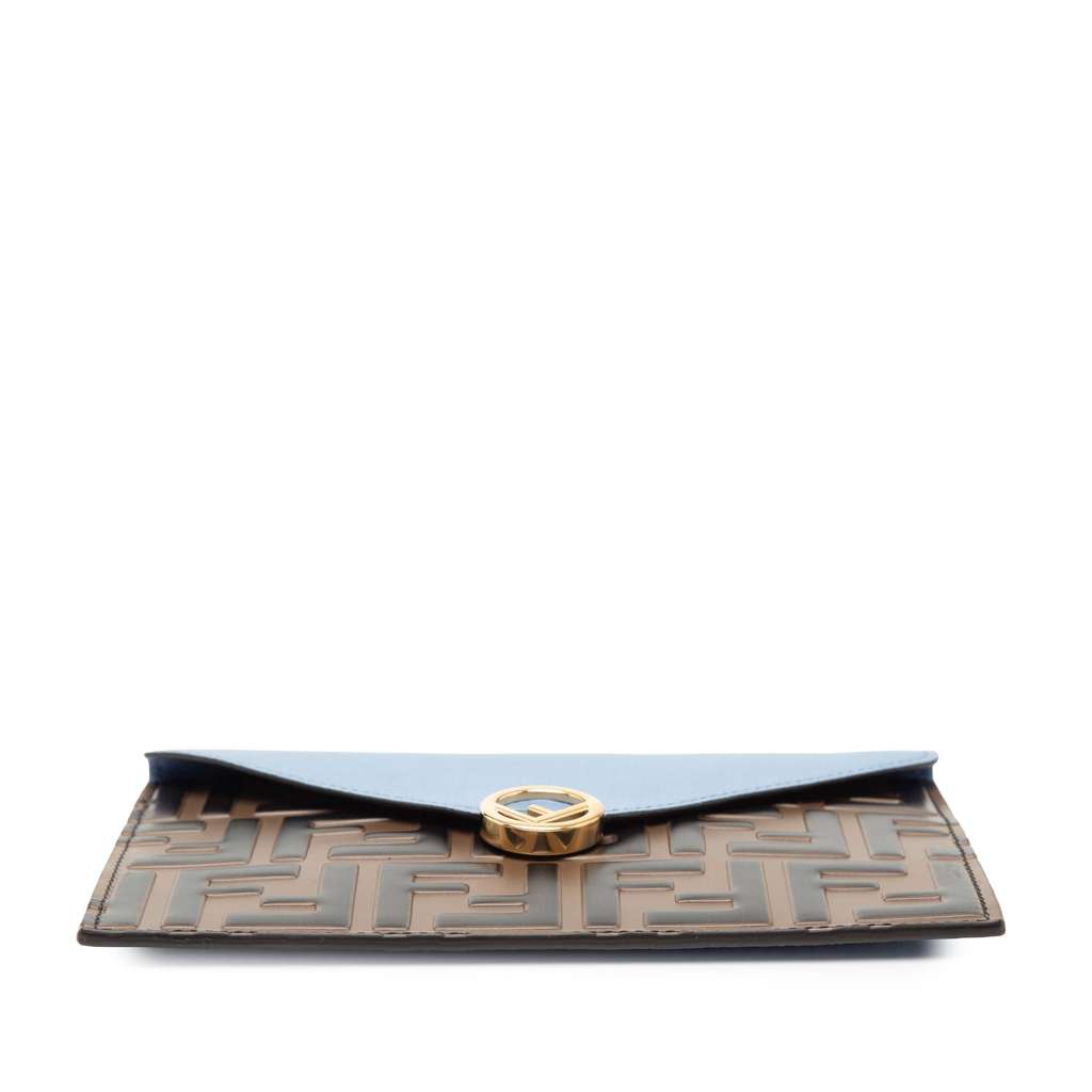 Fendi Zucca Embossed Leather Envelope Clutch - 3