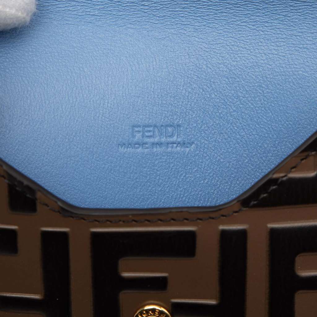 Fendi Zucca Embossed Leather Envelope Clutch - 5