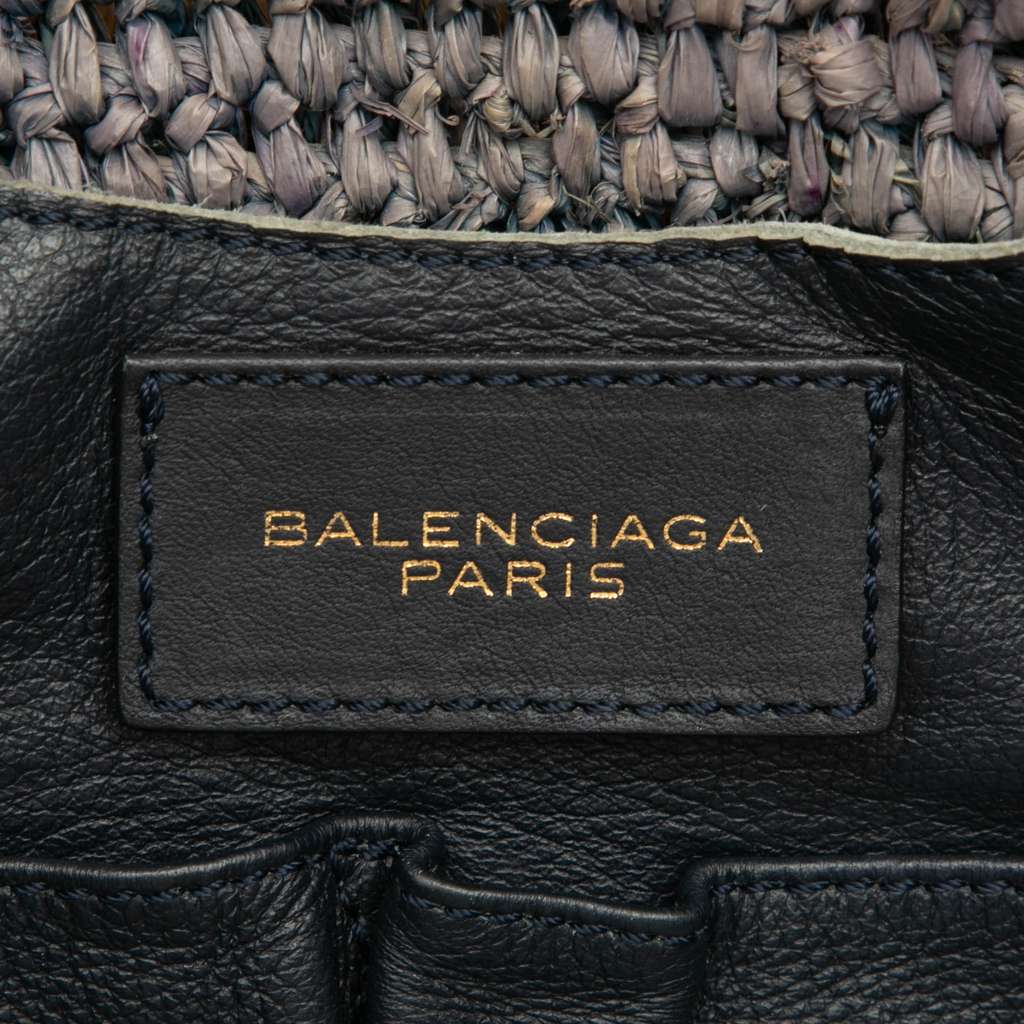 Balenciaga Raffia Motocross Panier Basket Tote - 5