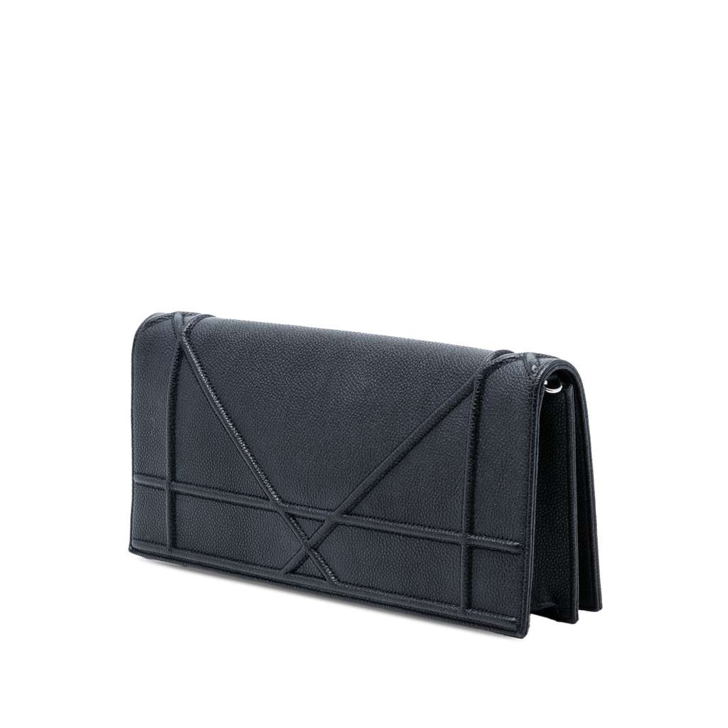 Dior Grained Calfskin Diorama Pochette Clutch - 2