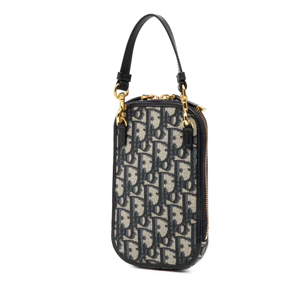 Dior Oblique Canvas 30 Montaigne Call in Dior Phone Holder Blue Canvas Very good - Back View